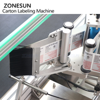 ZONESUN ZS-TB300T Applicateur automatique d'étiquettes adhésives pour boîtes plates, machine d'étiquetage des côtés et des coins des cartons sur trois faces