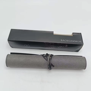 Juego de mesa personalizado Backgammon hecho a mano de cuero portátil tipo plegable rollo al por mayor - Product Image 6