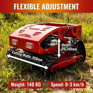 Tagliaerba a Controllo Remoto Senza Fili, Tagliaerba Cingolato a 4 Tempi, Distanza di Controllo 200M, Potenza Motore 7.5Hp 9Hp RCT550 - Product Image 3