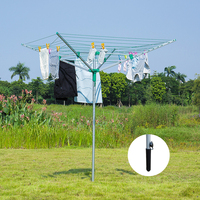 Séchoir à linge rotatif extérieur sur pied, grande capacité 40m, 4 bras, type parapluie, pour jardin