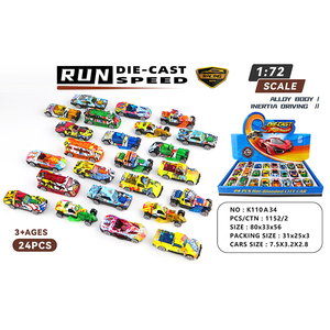 Wellborn 1:72 Échelle Roue Libre Exquise Mini Voiture De Course Métallique En Alliage Moulé Sous Pression En Plastique Modèle Ensemble 24pcs pour 2-13 Ans - Product Image 3