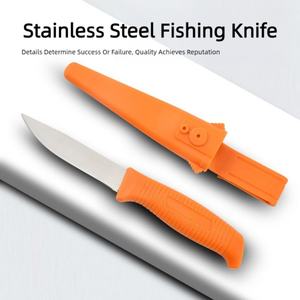 Cuchillo de Camping con Hoja de Acero Inoxidable, Punta Caída, Mango de Plástico, 20cm, 2mm de Grosor, Multiusos, Grado Industrial HK, DIY OEM - Product Image 2