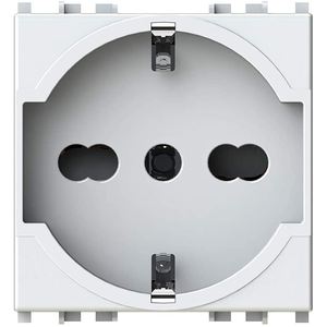 4 prises murales Schuko P40 230V AC 1 sortie avec mise à la terre standard en polycarbonate blanc - Product Image 2