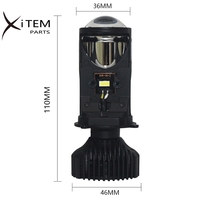 Feux de voiture H4 LED, phare de moto, mini projecteur, lentille de projecteur automobile, ampoule H4 80w