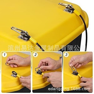 ชุดล็อคฝาถังขยะสแตนเลสพร้อมสายลวดสำหรับถังขยะกลางแจ้งใช้ในครัวเรือน - Product Image 2
