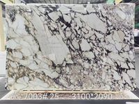 Dalles de marbre Calacatta Viola pour îlot de cuisine, mur et sol