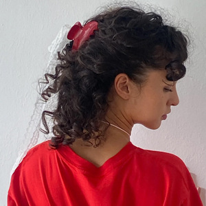 Pinza de Pelo Retro Color Rojo Cereza, de Acetato, Estilo Minimalista, Texturizada, para Mujer, Accesorios para el Cabello - Product Image 3