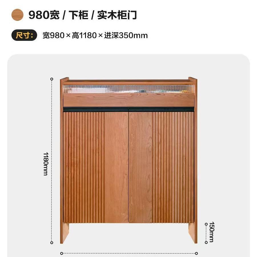 Armoire à porte en bois massif de 98 cm de large