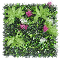 Panneau mural vert artificiel en feuillage mixte 3D personnalisé, mur vert tropical artificiel pour décoration extérieure et intérieure, hôtel, restaurant
