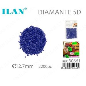 ILAN Diamante 5D 2.7mm 2200pz Strass Blu per Pittura Diamante - Product Image 1