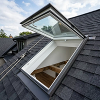 Claraboya BOCHARM para Ático, Doble Acristalamiento, Vidrio Laminado, Resistente a la Intemperie y Huracanes, Ventana de Techo de Aleación de Aluminio para Cocina