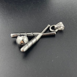 316L Stainless Steel Fashion Jewelry Sports New Style <b>Baseball</b> Sports Pendant Stainless Steel <b>Baseball</b> <b>Bat</b> Necklace - Product Image 2