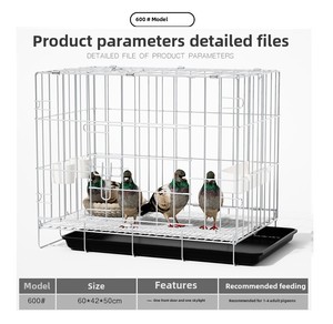 Gabbia per piccioni alloggiamento per uccelli grande divisorio pieghevole in metallo solido eco-friendly galvanizzato per animali domestici gabbie e case pulsante Han Han Pet 5kg - Product Image 6