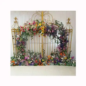 out door use wedding decoration garden gate metal wedding back drop