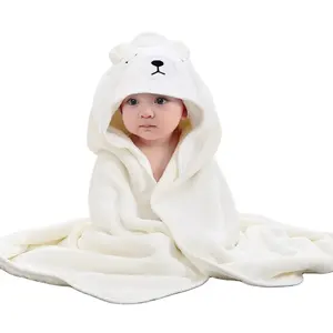 Fabrieksprijs Koraal Fleece Kinderen Handdoek Hoge Kwaliteit Zacht Absorberend Snel Droog Baby Hooded Badhanddoek