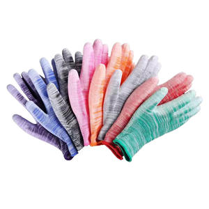 Gants de travail antistatiques en nylon avec doigts enduits de PU, antidérapants, durables, tricotés, fins, pour usage industriel - Product Image 2