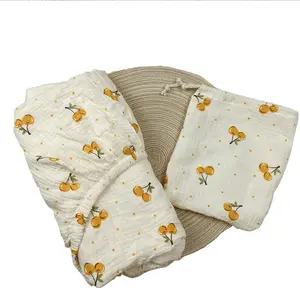 Custom print super soft machine washable 100% organic cotton 130*70 cm muslin baby crib sheets