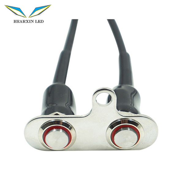 HearxinLED Stainless Steel LED Motorcycle Switches ON-OFF Handlebar Adjustable Mount Waterproof DC12V Fog Light Switch Buttons