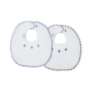 Confezione da 2 100% cotone, grigio e blu, bavaglini monouso, impermeabili e lavabili per bambini - Product Image 1