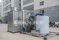 Machine à glace en paillettes industrielle 10T à refroidissement par évaporation, équipement de fabrication automatique de glace pour le refroidissement du poisson et des fruits de mer