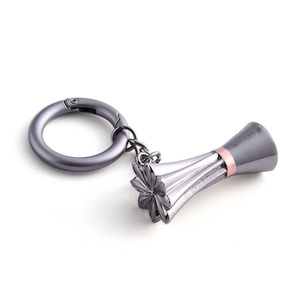 Portable Unique Flower Design Silver Color <b>Small</b> Size Metal Keychain - Product Image 3