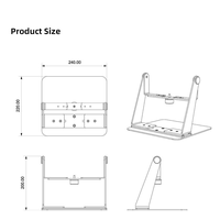 Support de bureau universel rotatif à 360° Topmeijia SJ-ZM07 en métal pour projecteur, longueur réglable 22-27 cm, pour projecteur XGIMI
