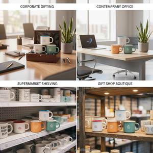 Set di Tazze da Caffè in Ceramica Stoneware con Logo Personalizzato, 11oz, Tazze con Citazioni Ispiratrici e Manico per Tè, Latte e Caffè - Product Image 4