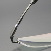 Monture de lunettes demi-cerclées carrées pour hommes, en corne de buffle naturelle, style professionnel et mode, pour adultes myopes - Vente en gros OEM