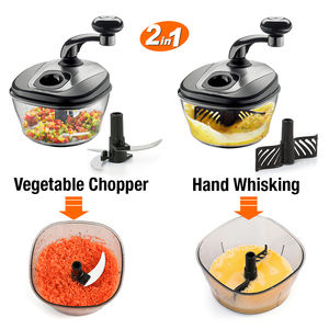 Picadora de Carne Multifuncional, Picadora de Frutas y Hierbas, Picadora Manual de Ajo y Cebolla, Procesador de Alimentos con Separador de Huevos, Cuchillas de Acero Inoxidable - Product Image 2