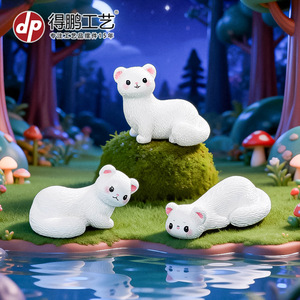 Figura de Resina de Hurón Pequeño y Adorable, Mini Decoración Animal, Adorno de Escritorio para el Hogar - Product Image 1