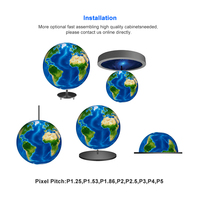 Globo LED 3D de 360 Grados a Todo Color para Publicidad Comercial, Esfera LED con Pantalla de Emojis para Centros Comerciales