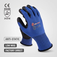Guantes de Trabajo de Nailon Calibre 13 con Recubrimiento de PU, Guantes de Protección Laboral Antiestáticos, Recubiertos de PU, Antideslizantes, para Jardinería