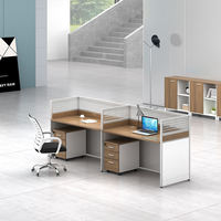Bureaux horizontaux pour le personnel cabine de bureau poste de travail personnalisé pour 2 personnes poste de travail en alliage d'aluminium partagé en gros en usine