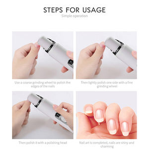 Kit de perceuse à ongles électrique 7 en 1, polisseuse à ongles professionnelle portable rechargeable, chargement USB, 3 vitesses, batterie 500mAh, 5 têtes pour - Product Image 3