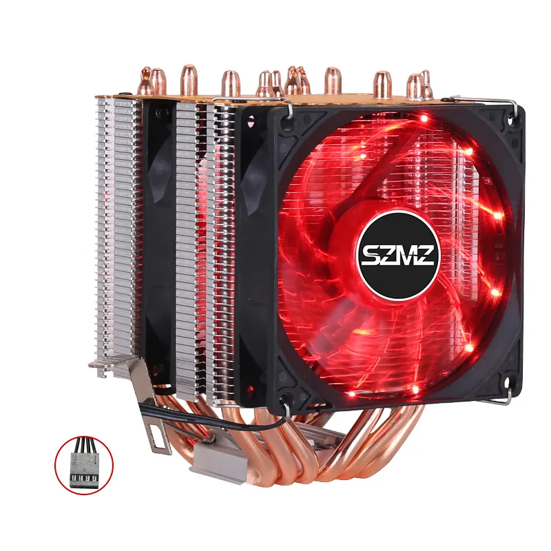 6 heatpipes CPU soğutucu radyatör soğutma 3PIN 4PIN 2 Fan lga 1150 1155 1156 1366 2011 X79 X99 anakart AM2/AM3/AM4