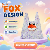 Sac de courses en peluche super doux Fox, personnalisable, cadeau promotionnel, mignon, unisexe