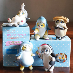 ตุ๊กตาสัตว์การ์ตูนน่ารัก 5 แบบ แมวคอสเพลย์กุ้ง โมฟุแซนด์ แมวคอสเพลย์ฉลาม ของขวัญ โมเดลรถตกแต่งสุดฮิต - Product Image 5