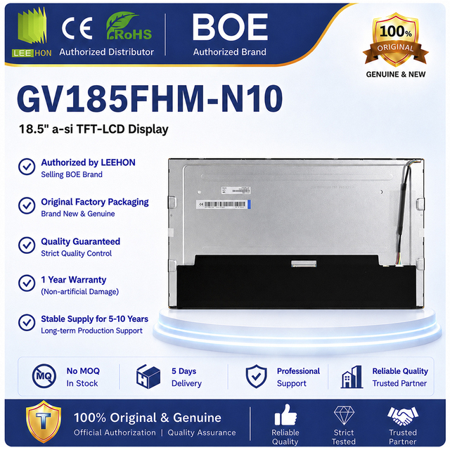 BOE GV185FHM-N10 18.5 Inch 1920x1080 FHD 30 Pin LVDS Wide Temp Industrial TFT LCD Module with Built-in LED Driver