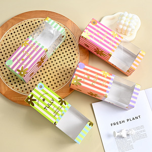 Emballage de bonbons écologique <span class=keywords><strong>personnalisé</strong></span>, boîte à manchon auto-montable avec fenêtre transparente, chocolat pour cadeaux, papier imprimé <span class=keywords><strong>personnalisé</strong></span> - Product Image 1