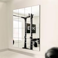 Frameless Modern Eco-Friendly Glass Mirror Tiles 12x12 Inch Rectangular Large Wall Mirror for Home Gym Bedroom Door Bathroom