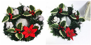 20/30/40cm fatti a mano di natale corona di natale di festa ghirlanda simulazione di natale <span class=keywords><strong>albero</strong></span> di natale decorazione di festa di nozze corona - Product Image 5