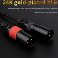 Kabel Splitter Audio Aux Nylon Tricot Berkualitas Tinggi 3.5mm TRS Stereo Jack Male ke Dual XLR 3pin Male 3.5 ke XLR