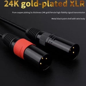 <span class=keywords><strong>Cable</strong></span> Divisor de <span class=keywords><strong>Audio</strong></span> Auxiliar de Alta Calidad, Conector TRS Estéreo de 3.5mm Macho a Doble XLR de 3 Pines Macho, <span class=keywords><strong>Cable</strong></span> de Nylon Tricot de <span class=keywords><strong>3.5</strong></span> a XLR - Product Image 4