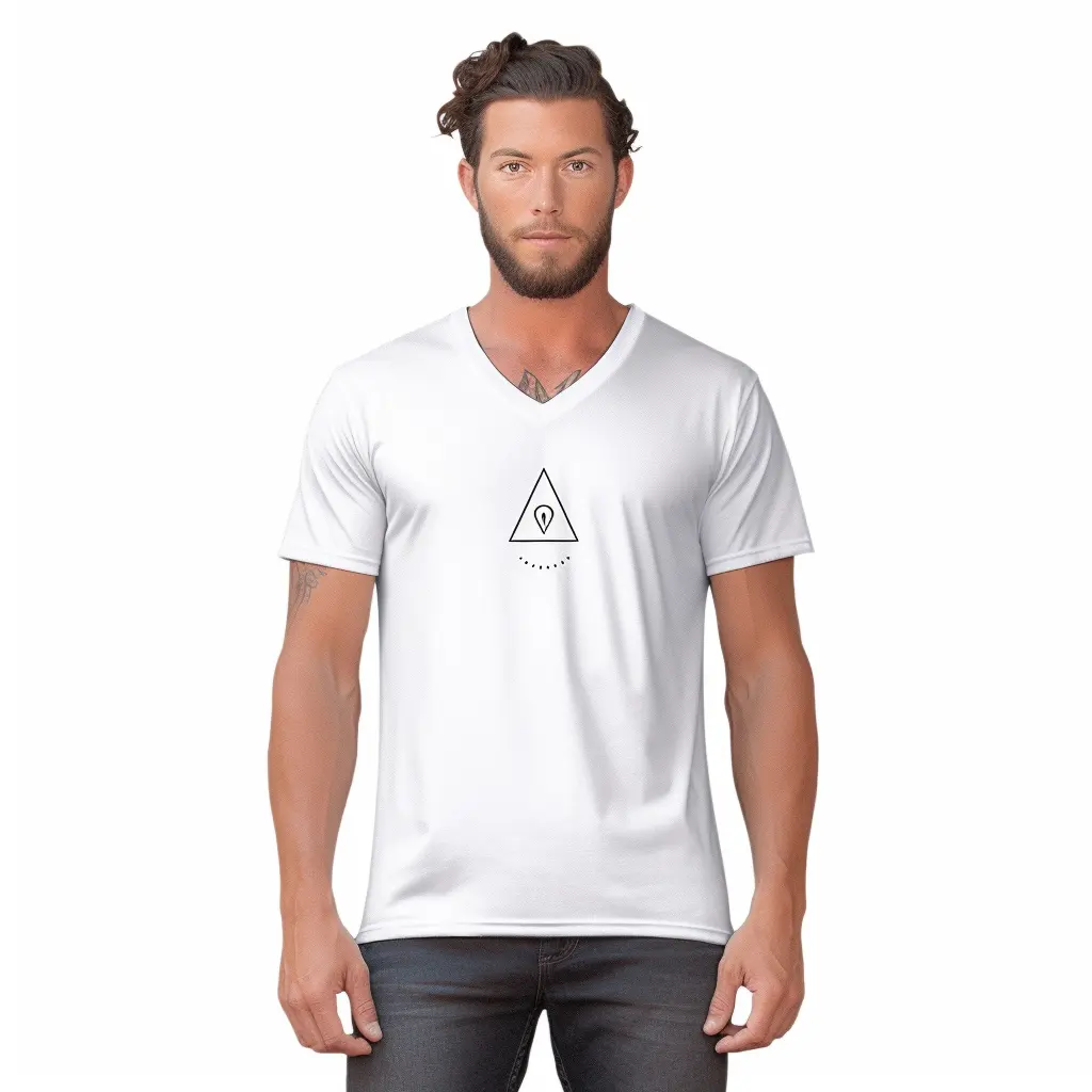 Alta qualidade logotipo personalizado homens t-shirts, algodão poliéster homens v pescoço t-shirts fornecedor
