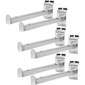 Metal Board Slatwall Metal Display <b>Hooks</b> Peg Slat Wall Brackets Slat Wall Brackets - Product Image 1