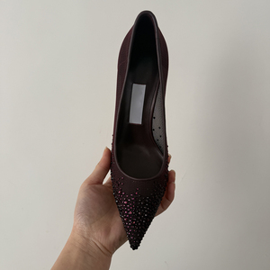 Elegant Distinc High-cut Vamp Pump Pointed Toe Mesh Embellished with <strong>Sparkling</strong> Hotfix Crystals Stiletto <strong>Heel</strong> Perfect Bridal Pair - Product Image 5