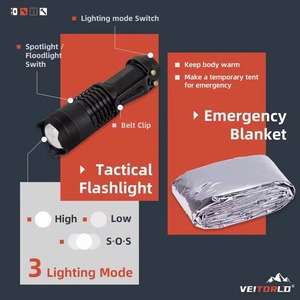 Kit de survie tactique en nylon et fer, ensemble d'outils d'urgence EDC portable pour le camping, la randonnée et l'aventure - Product Image 2