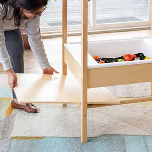 Mesa sensorial Montessori para guardería con pizarra, mesa de agua y dosel, mesa de juego educativa para actividades de jardín de infantes - Product Image 6