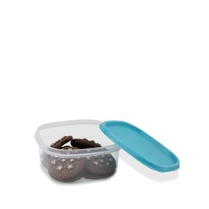 Ensemble de 5 contenants alimentaires en plastique carrés empilables avec couvercles hermétiques pour la cuisine - Product Image 5