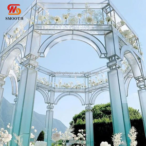 Mịn lớn 10ft <span class=keywords><strong>chuppah</strong></span> Wedding Sliver khung với bộ phim đám cưới Backdrop tổ chức sự kiện đứng vòm với gương Sliver lối đi - Product Image 3